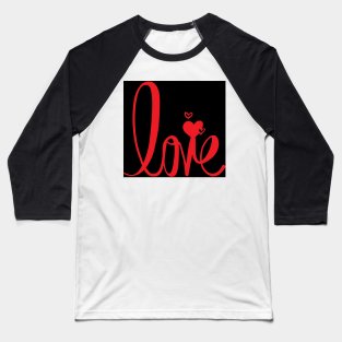 Love Typography Baseball T-Shirt